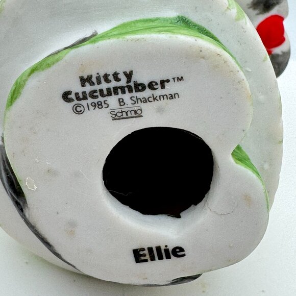 Vintage 1985 Kitty Cucumber Ellie Candle Holder By Schmid - Picture 4 of 7